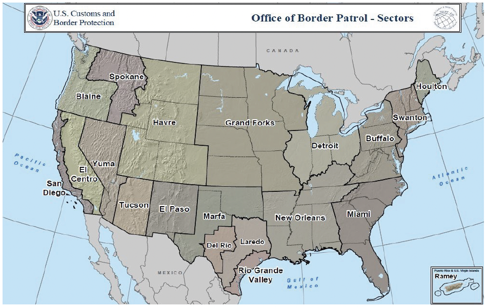 U.S. Customs and Border Protection Sectors