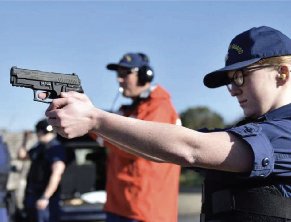 Two people at shooting range